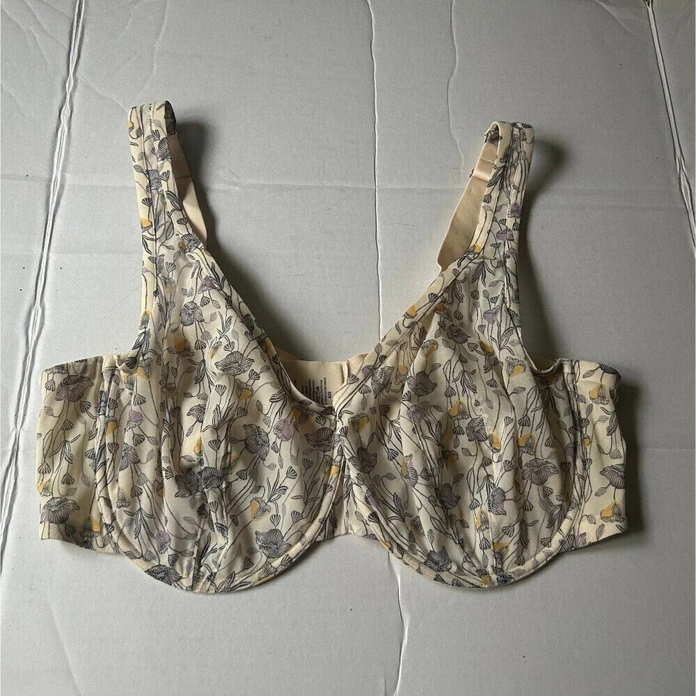 ThirdLove Unlined in bloom Mesh Scoop Bra Underwired Size 42E